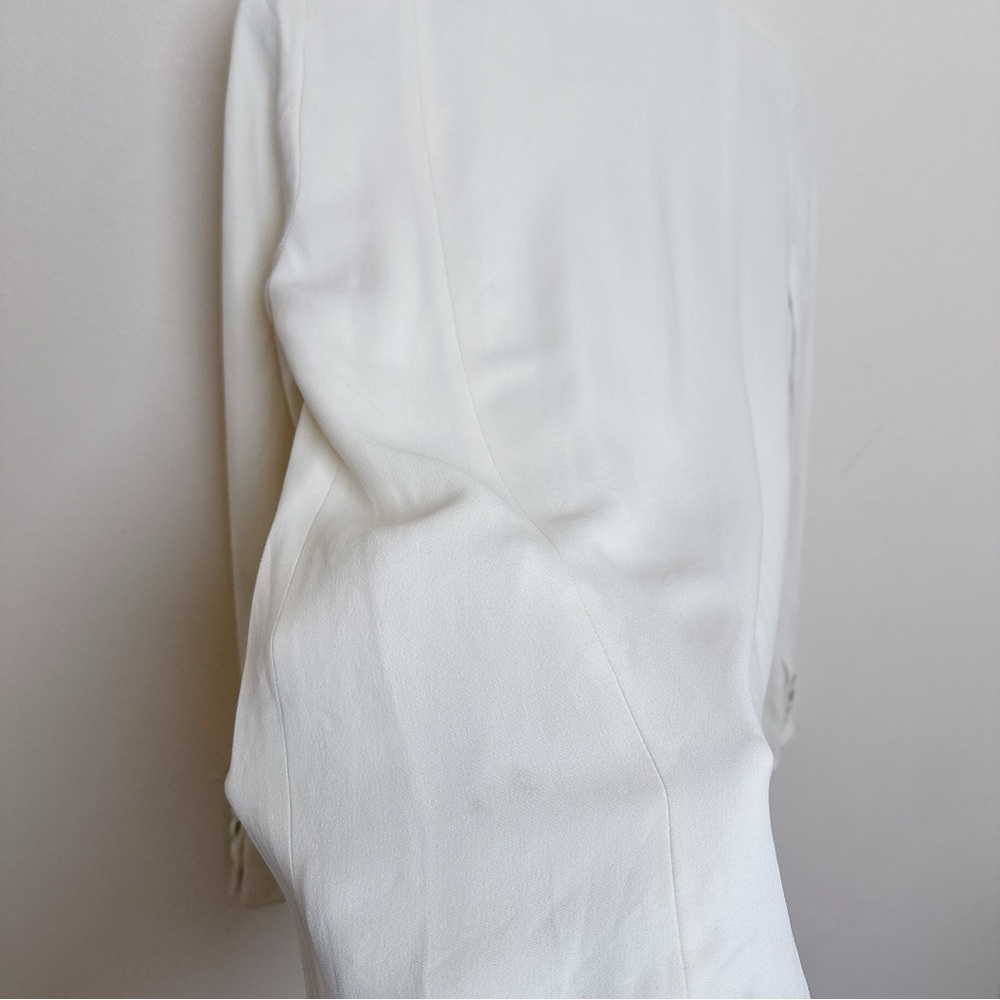 Moschino Womens 6 Ivory Vintage Crepe Button Blazer Italy - Picture 16 of 16